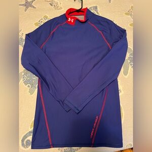 Men’s Under Armour Cold Gear Blue and red mock neck